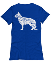 Cute German Shepherd Logo Women's T Blue