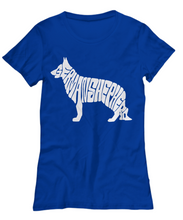 Cute German Shepherd Logo Women's T Blue