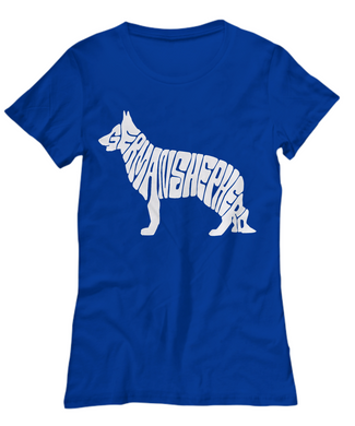 Cute German Shepherd Logo Women's T Blue