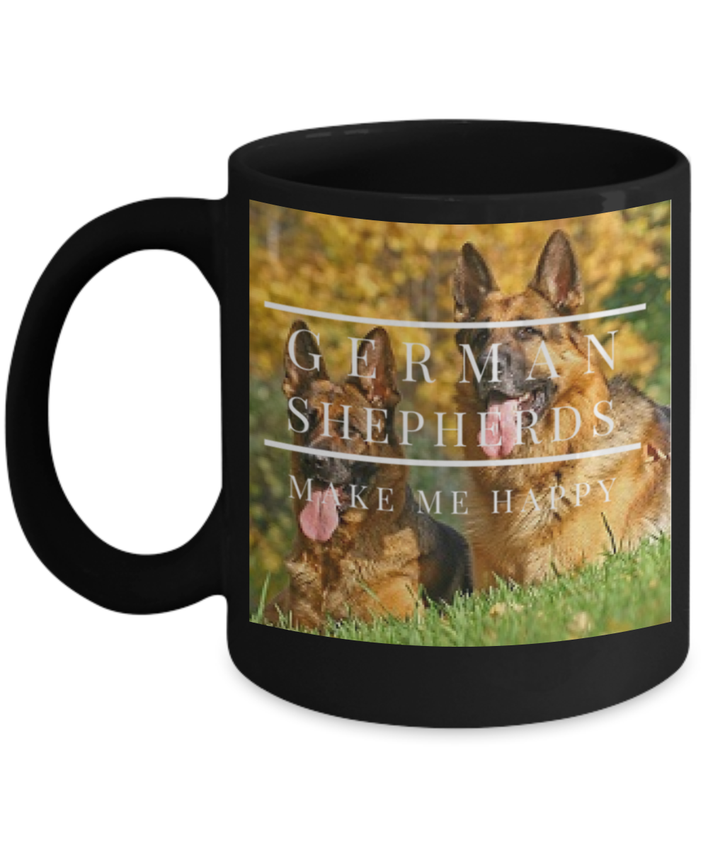 German Shepherds Make Me Happy Mug Color Photo