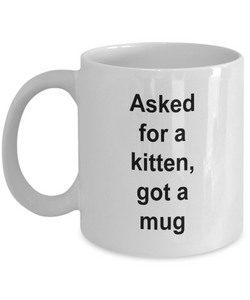 Gift for kitten lover 'asked for a kitten, got a mug'  .